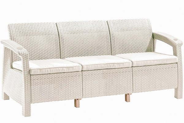 Трёхместный диван  Yalta Sofa 3 Seat белый купить в Черкесске