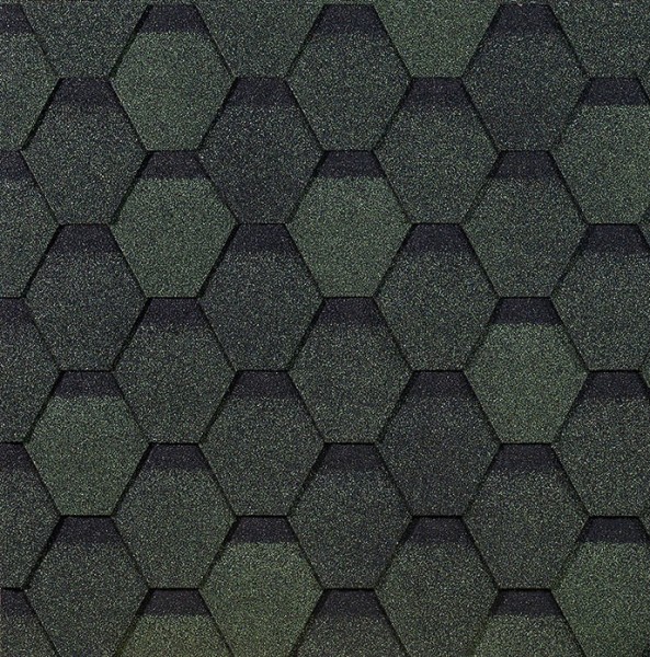 Гибкая черепица EURASIA Docke, Коллекция ШЕСТИГРАННИК Зелёный купить в Черкесске