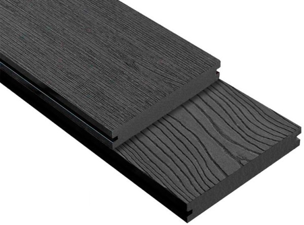 Террасная доска ДПК Outdoor 3D полнотелая STORM/OCEAN BLACK черная купить в Черкесске
