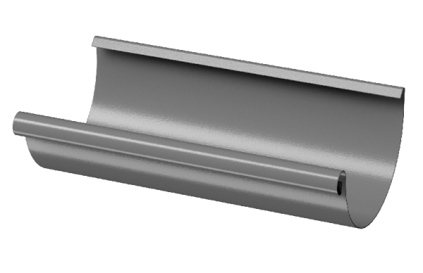 Желоб полукруглый D125 3 м Döcke STAL PREMIUM Графит, (RAL 7024) купить в Черкесске