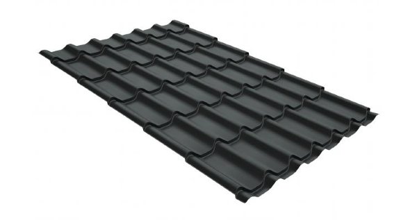 Металлочерепица классик GL 0,5 GreenCoat Pural Matt RR 23 темно-серый (RAL 7024 мокрый асфальт) купить в Черкесске