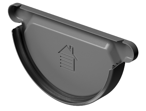 Заглушка желоба D125 Döcke STAL PREMIUM Графит, (RAL 7024) купить в Черкесске