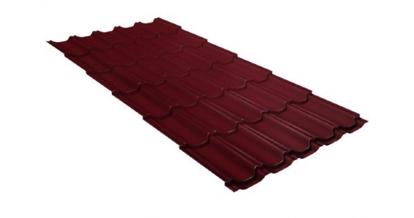 Металлочерепица квинта плюс GL 0,5 Satin RAL 3005 красное вино купить в Черкесске