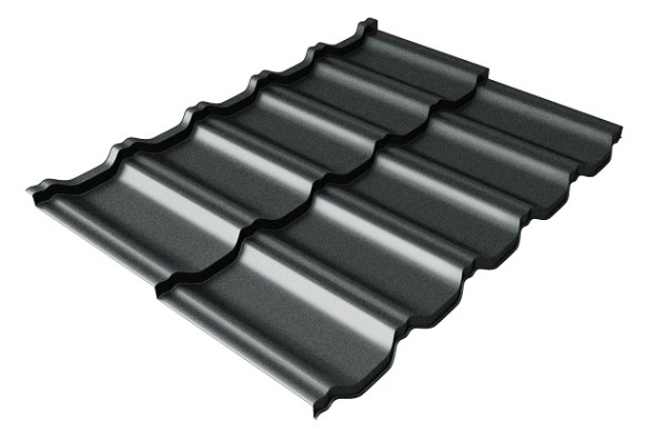 Металлочерепица модульная Квинта Uno Grand Line c 3D резом 0,5 Satin RAL 7016 антрацитово-серый купить в Черкесске