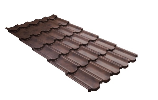 Металлочерепица квинта плюс с  3D резом 0,45 Safari Twincolor Brown купить в Черкесске