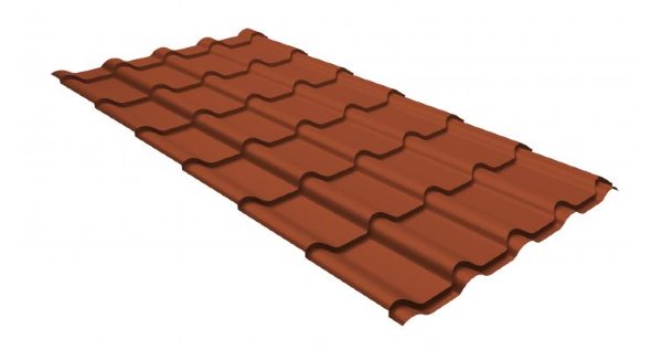 Металлочерепица камея GL 0,5 GreenCoat Pural RR 750 кирпично-красный (RAL 8004 терракота) купить в Черкесске