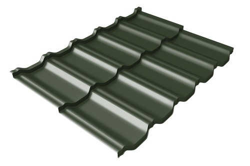 Металлочерепица модульная Квинта Uno Grand Line c 3D резом 0,5 GreenСoat Pural RR 11 темно-зеленый (RAL 6020 хромовая зелень) купить в Черкесске