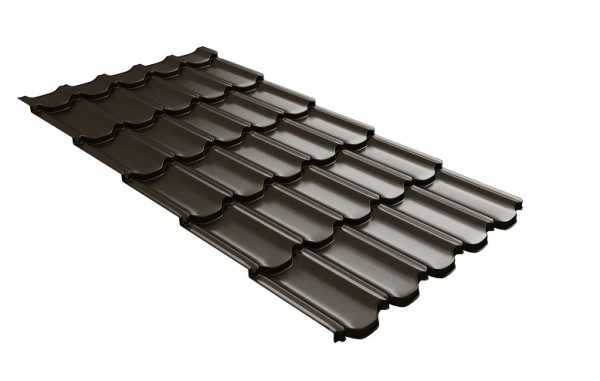 Металлочерепица квинта плюс с 3D резом 0,5 GreenСoat Pural RR 32 темно-коричневый (RAL 8019 серо-коричневый) купить в Черкесске