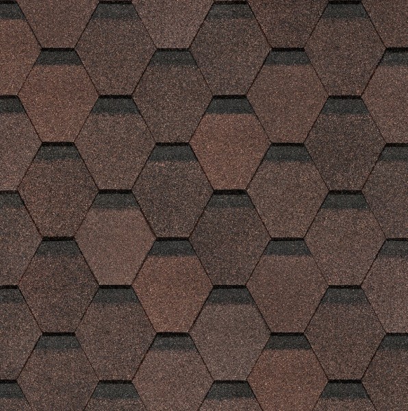 Гибкая черепица Docke, коллекция Шестигранник Коричневый купить в Черкесске