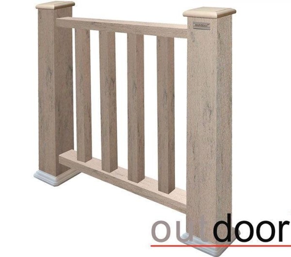 Ограждение из ДПК Outdoor Классик 3D STORM серый микс купить в Черкесске