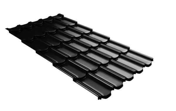 Металлочерепица квинта плюс с 3D резом 0,5 Quarzit lite RAL 9005 черный купить в Черкесске