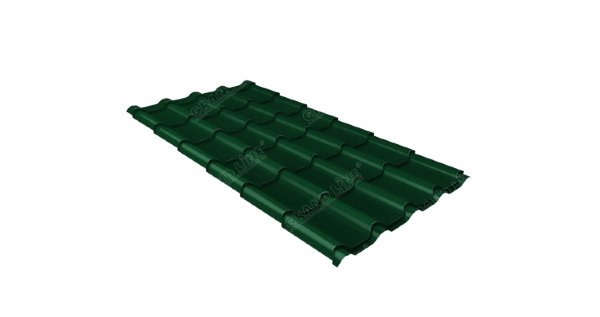 Металлочерепица камея 0,5 Satin RAL 6005 зеленый мох купить в Черкесске