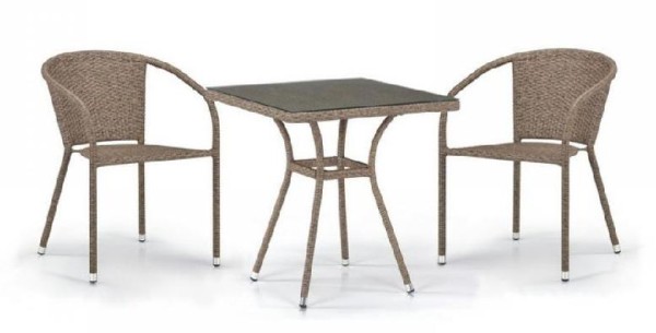 Комплект плетеной мебели AFINA из иск. ротанга T282BNT/Y137C-W56 Light Brown 2Pcs купить в Черкесске