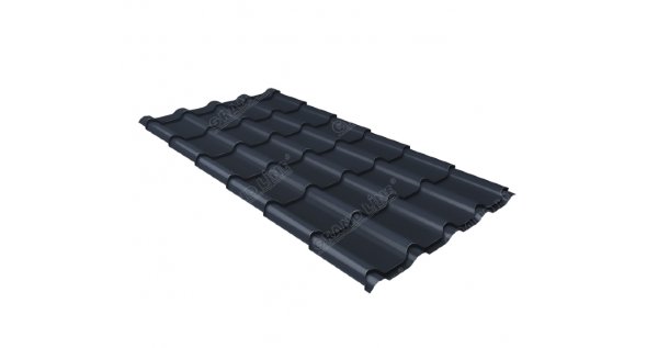 Металлочерепица камея 0,5 Satin RAL 7024 мокрый асфальт купить в Черкесске
