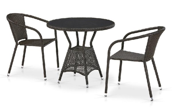 Комплект плетеной мебели AFINA из иск. ротанга T707ANS/Y137C-W53 Brown 2Pcs купить в Черкесске