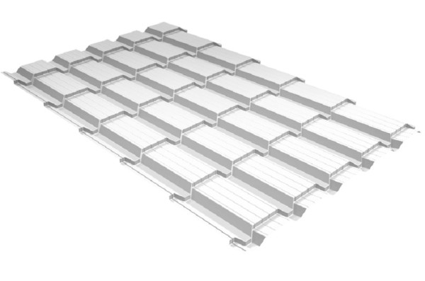 Металлочерепица GL квадро профи 0,5 Satin RAL 9003 сигнальный белый купить в Черкесске