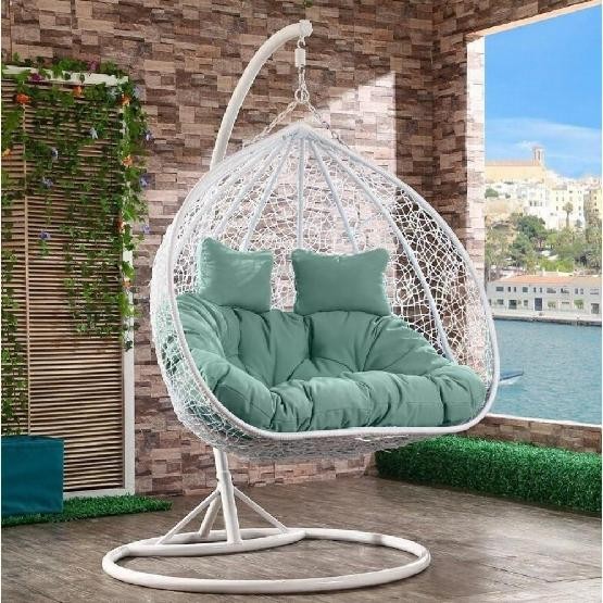 Кресло Подвесное из искусственного ротанга AFM-109A White/Green купить в Черкесске
