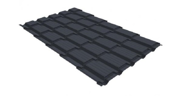 Металлочерепица GL квадро профи 0,5 GreenCoat Pural RR 23 темно-серый (RAL 7024) мокрый асфальт купить в Черкесске