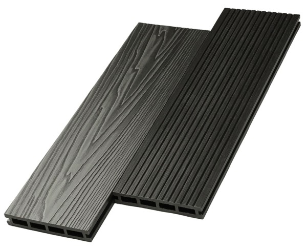 Террасная доска ДПК NanoWood двусторонняя New 3D тиснение + вельвет Графит купить в Черкесске