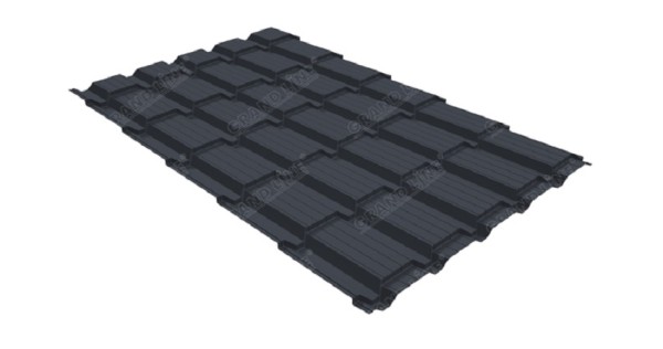 Металлочерепица GL квадро профи 0,5 Satin RAL 7024 мокрый асфальт купить в Черкесске