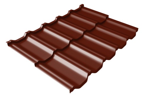 Металлочерепица модульная Квинта Uno Grand Line c 3D резом 0,5 Satin RAL 3005 красное вино купить в Черкесске