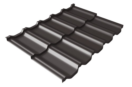 Металлочерепица модульная Квинта Uno Grand Line c 3D резом 0,5 Satin RR 32 темно-коричневый купить в Черкесске