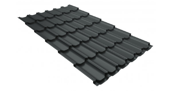 Металлочерепица квинта плюс 0,5 GreenCoat Pural Matt RR 23 темно-серый (RAL 7024 мокрый асфальт) купить в Черкесске