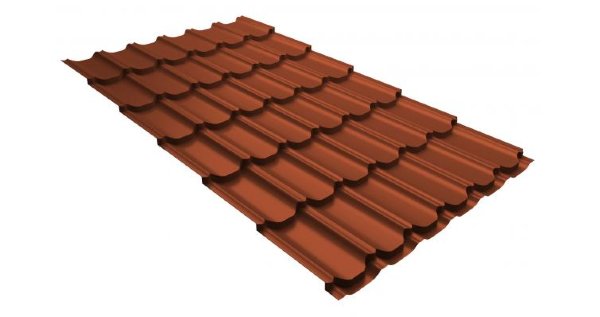 Металлочерепица квинта плюс 0,5 GreenCoat Pural RR 750 кирпично-красный (RAL 8004 терракота) купить в Черкесске